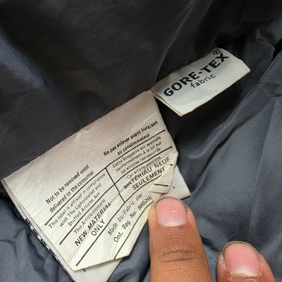 Eddie Bauer Gore Tex Mens XL Blue Goose Down Fill Hooded Winter Jacket Outdoors - Picture 5 of 10